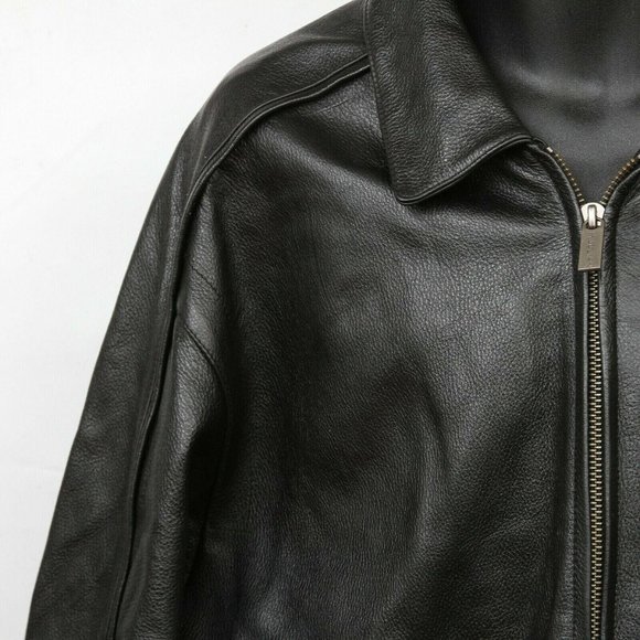 M Julian MJ 79 Wilsons Leather Black Pebbled Leather Full Zip Jacket Mens L - Picture 4 of 8